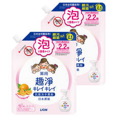 LION 獅王 趣淨 洗手慕斯補充包 清爽柑橘, 450ml, 2包