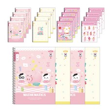 PENPIA 1-2年級女童數學筆記本, 隨機出貨, 20入