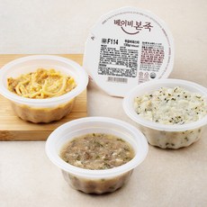 베이비본죽 간편한 유아식 13개월 이후 A 세트 한우곰탕 150g + 투움바파스타 130g + 돼지고기 가지덮밥 소스 130g + 닭고기 찹쌀 영양밥 180g, 590g, 1세트