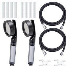 제일바스 미세홀 정수필터 + PVC 줄 블랙 1.5m + 리필 필터 4p 세트, 2개