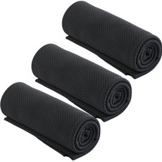 涼感運動毛巾 5入, 黑色, 3個