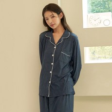 DOSSY 情侶款 Cozy Sofkin 長袖翻領睡衣套裝