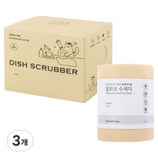 OrganicFactory 拋棄式菜瓜布 貓咪包裝, 3個, 象牙白, 60入