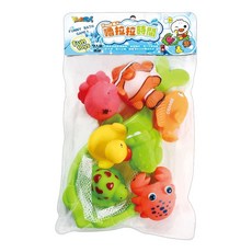 風車圖書 FOOD超人 嚕拉拉時間 沐浴玩具 Baby趣味撈魚遊戲, 多種動物造型, 安全可揉捏材質, 訓練孩子手眼協調, 1組