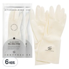 조니프리 쫀쫀한 만능 니트릴 고무장갑, 대(L), 6세트