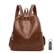 女款復古後背包, 01 棕色