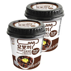 YOPOKKI 炸醬味炒年糕杯, 韓國原裝進口, 辣炒年糕即食杯, 微波加熱即可食用, 正宗韓國味, 120g, 2個