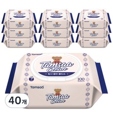 탐사 클린 도톰한 물티슈 캡형, 100매, 40개
