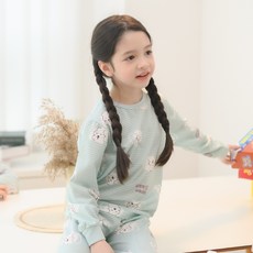 bonumam 童款毛絨狗狗9分提花織布上衣褲子套裝