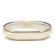 BAFLIFE IH感應爐適用 陶瓷不沾烤盤 奶油白, 230 x 160 x 45 毫米, 1個