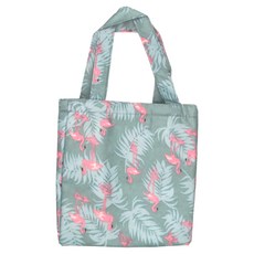 Caldo 卡朵生活 寬束口牛津布保溫/冰便當提袋, 藍火鶴, 1個