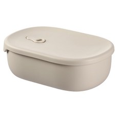 FaSoLa 食品用鉑金矽膠可微波分隔便當盒組, 灰色, 1個