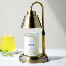 EinD 復古風融蠟燈 金色+大豆香氛蠟燭 370g, 薰衣草香草, 1個