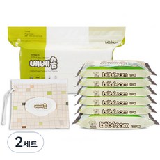베베솜 우리아기 안심 순면 건티슈 휴대형 10매입 x 3개 + 20매입 x 2개 + 리필형 100매입 + 지퍼백 세트, 60g, 2세트, 170개입