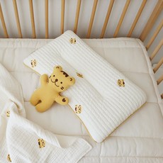 ChezBebe 經典老虎刺繡雙面枕頭, 象牙白