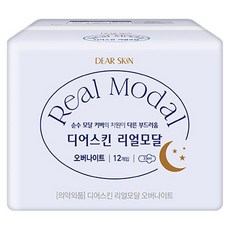 디어스킨 리얼모달 생리대, 오버나이트, 12개입, 1개