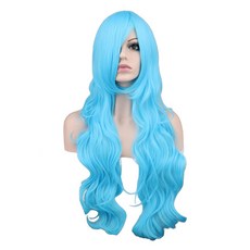 Yoon's Labs 時尚彩色假髮 80cm, 天藍色, 1個