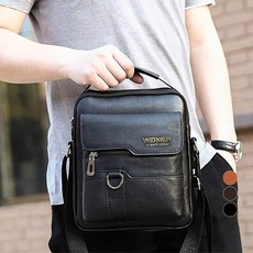 Elso 復古郵差肩背包 男用包, 黑色