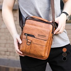 Elso 復古郵差肩背包 男用包, 淺棕色