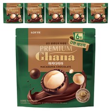 LOTTE 樂天 Ghana 加納 優質迦納夏威夷果巧克力球分享包 6包入, 144g, 6袋