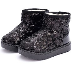 Loulouchou 兒童雪靴亮片毛靴