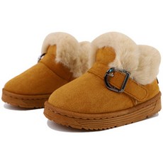 Lulushu 兒童毛絨搭扣短靴