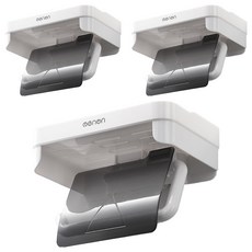 한봄누리 무타공 화장실 두루마리 휴지걸이 덮개형 선반, 포인트블랙, 3개