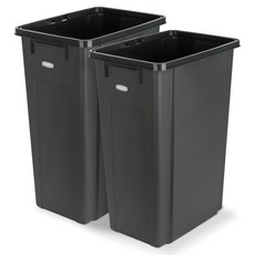 프랑코홈 종량제 분리수거 쓰레기통 50L 2개 세트, 블랙