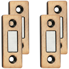 理享家 免打洞磁吸式 櫥櫃自動關門隱形門扣 隱形輕薄款 紅古銅, 4個