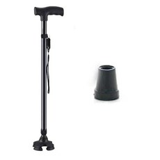 올비에스 카본 4발 클래식 노인 지팡이, 블랙, 1개