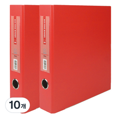 MiDAS HYUNPOONG D型環活頁夾 名牌型 5cm 3孔 A4, 紅色, 10個