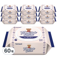 탐사 클린 도톰한 물티슈 캡형, 100매, 60개