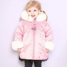 milk mile 童款動物耳造型絨毛邊尖帽滿天星星保暖鋪棉外套