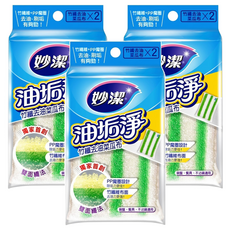 妙潔 油垢淨竹纖去油菜瓜布, 2片, 3包