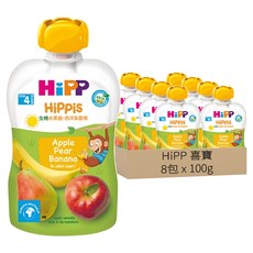 HiPP 喜寶 生機水果趣 西洋梨香蕉, 8包, 100g