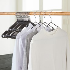 Joeun Living 防滑成人鐵製衣架, 黑色, 50個