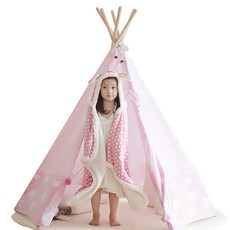 루카텐트 유아동 인디언 놀이 텐트 + LED 등 세트, 핑크드림, 1개
