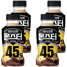 테이크핏 몬스터 초코바나나 근육이 마시는 완전 단백질, 350ml, 4개
