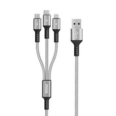 moit 3合1多功能高速充電線 銀色 1入 120cm