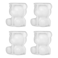 小熊矽膠造型製冰盒4件組, 白色, 4個