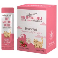 더특별한식탁 고양이 스틱 간식, 혼합맛(연어/닭가슴살), 10g, 30개