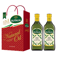 OLITALIA 奧利塔 純橄欖油禮盒組 100%純橄欖油, 1L, 2瓶