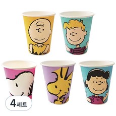 피너츠 칼라 종이컵 270ml, 50개입, 4세트