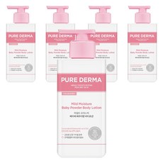 온더바디 퓨어더마 마일드 모이스처 바디로션 베이비 파우더향, 400ml, 5개