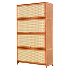 dayneeds 日需百備 楠竹木質四格櫃 SBL2220080, 竹編風