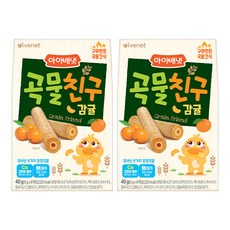 아이배냇 곡물친구 과자, 감귤맛, 40g, 2개