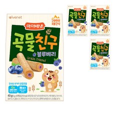 아이배냇 곡물친구 과자, 블루베리, 40g, 4개