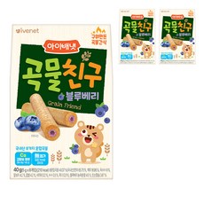 아이배냇 곡물친구 과자, 블루베리, 40g, 3개