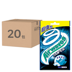 Airwaves Super極酷嗆涼無糖口香糖 超值包 清新口氣, 62g, 20包