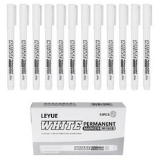 리브리카 지워지지 않는 방수 유성 마카펜 화이트, 12개, 1색